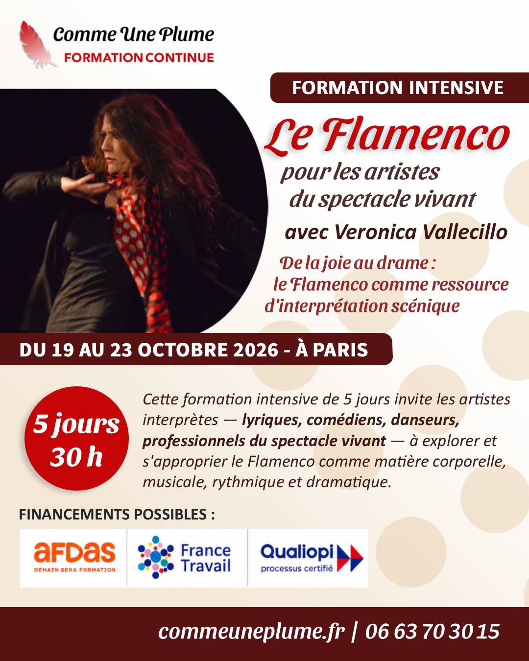 FORMATION conventionnée AFDAS et FRANCE travail du 19 au 23 octobre 2026 à Paris